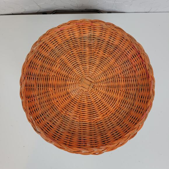 Lot of 12 Vintage Paper Plate Holder Colorful Woven Wicker Rattan Straw - Picture 3 of 10